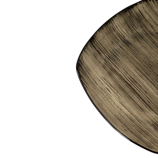 PLATO CUADRADO PORCELANA CAFE GRISACEO 27CM MULTIMENAJE