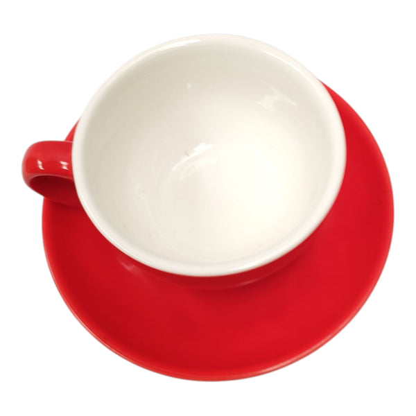TAZA DESAYUNO CON PLATILLO 300ML ROJA MULTIMENAJE