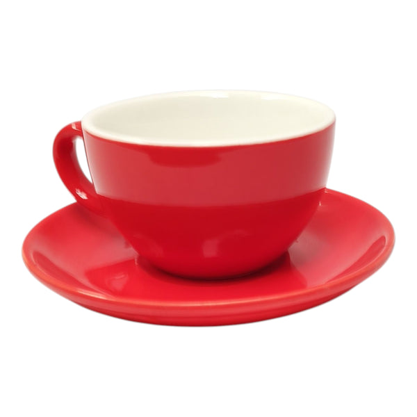 TAZA DESAYUNO CON PLATILLO 300ML ROJA MULTIMENAJE