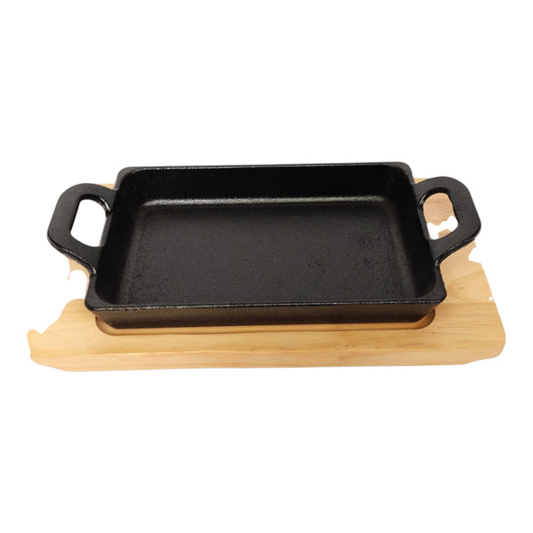 PLATO RECTANGULAR HIERRO FUNDIDO CON BASE 11,8X19,8 MULTIMENAJE