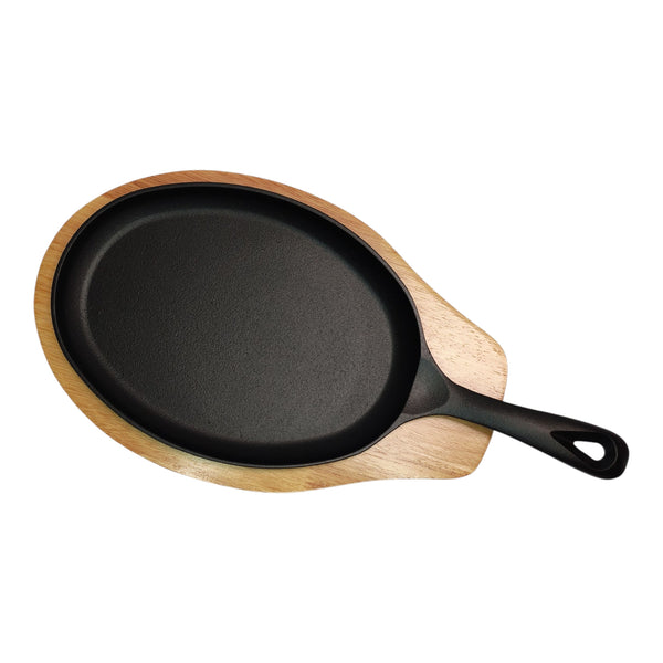 FAJITA HIERO FUNDIDO CON BASE MADERA 28X16 MULTIMENAJE