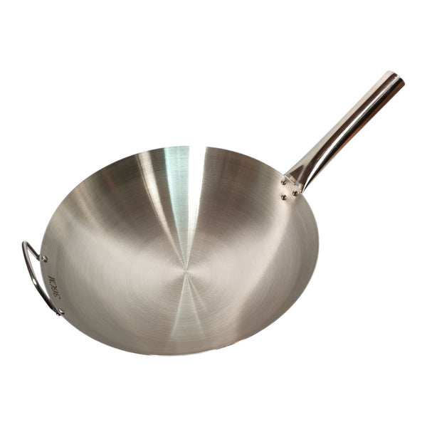 WOK CON MANGO INOX. 36CM MULTIMENAJE