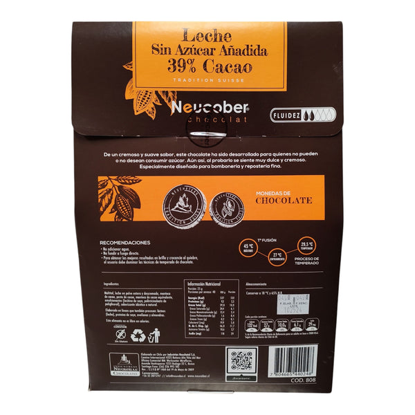COBERTURA 808 MONEDA LECHE SIN AZÚCAR NEUCOBER