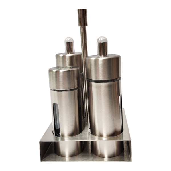 ALCUZA VIDRIO INOX. 4 PZAS. MULTIMENAJE