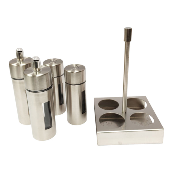 ALCUZA VIDRIO INOX. 4 PZAS. MULTIMENAJE