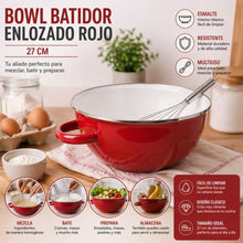 Bowl Batidor Enlozado Rojo 27cm Condor