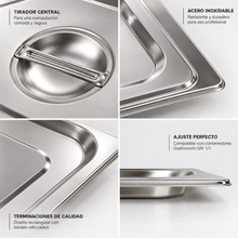 Tapa para Contenedor Gastronorm GN 1/1 Acero Inoxidable 53x32,5 cm - Multimenaje