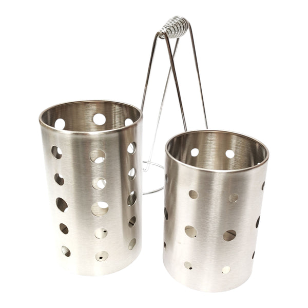 PORTA SERVICIOS INOX. DOS DEPOSITOS 18X6X28 MULTIMENAJE