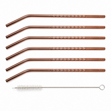 Set 6 Bombillas Acero Inoxidable Color Cobre 21 cm - Multimenaje