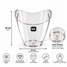 Balde para Hielo Poliestireno Transparente 3,3 L - Uz