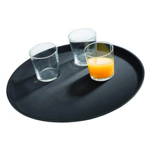 Badeja Garzon Antideslizante Redonda Negra 45cm - Multimenaje