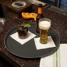 Badeja Garzon Antideslizante Redonda Negra 45cm - Multimenaje