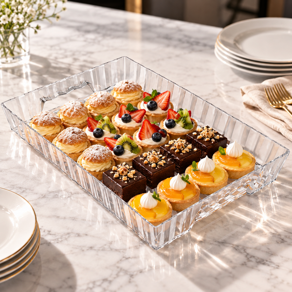 Bandeja Rectangular Poliestireno Transparente 45,5x30 cm - Uz