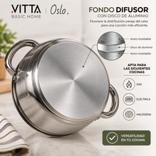 Batería de Cocina 8 Piezas Acero Inoxidable Oslo - Vitta