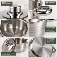 Batería de Cocina 8 Piezas Acero Inoxidable Oslo - Vitta