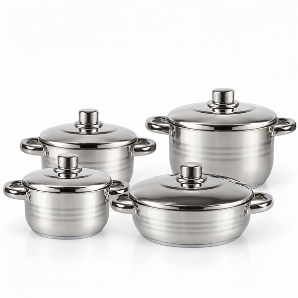 Batería de Cocina 8 Piezas Acero Inoxidable Oslo - Vitta