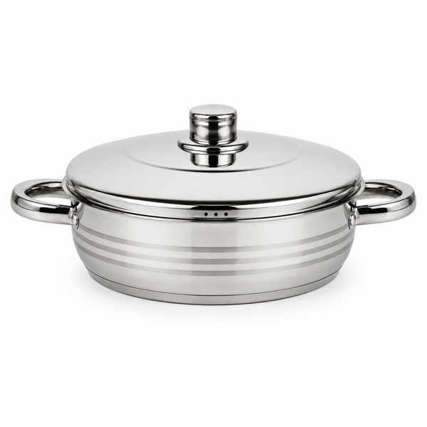 Olla Baja Arrocera Acero Inoxidable 26 cm 3,3L 0,6 mm - Vitta