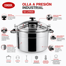 Olla Presión Aluminio 50L Con Asa - Condor