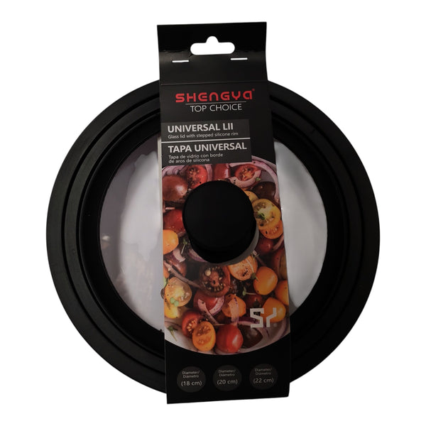 TAPA OLLA VIDRIO SILICONA 18 20 22CM MULTIMENAJE