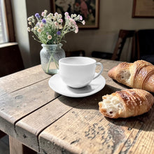 Taza Te Con Platillo Porcelana Blanca 250cc Condor