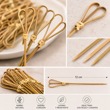 Pinchos para Cóctel Corazón de Bambú 12 cm Set 50 Unidades - Multimenaje