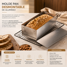 Molde Pan Desmontable Aluminio 10x25x7Cm Oso