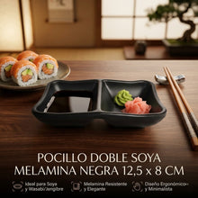 Pocillo Doble Soya Melamina Negra 12,5x8Cm Multimenaje
