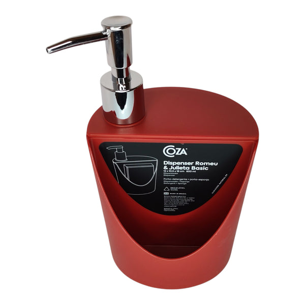 DISPENSADOR JABON ROJO 600ML COZA