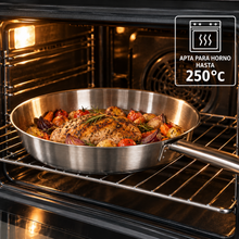 Sartén Acero Inoxidable Inducción 28 cm Icona - Metaltex