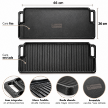 Plancha Reversible de Hierro Fundido 45x25 cm - Multimenaje