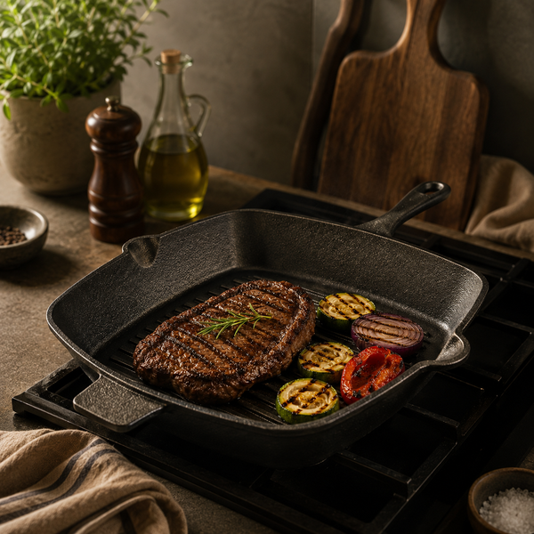 Sarten Con Grill Cuadrado De Hierro Fundido 43x29x6cm - Multimenaje