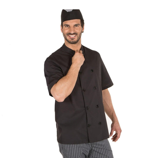 Chaqueta Chef Negra Con Respirador Talla XL - Multimenaje