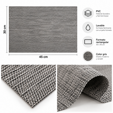 Individual de Mesa PVC Gris 30x45 cm - Multimenaje