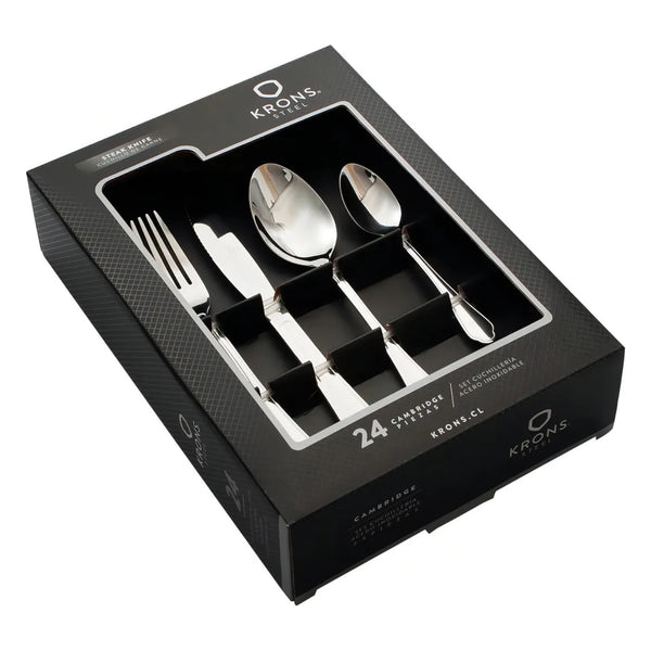 SET CUCHILLERIA CARNE CAMBRIDGE  - ACERO INOXIDABLE 24 PIEZAS - KRONS