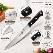 Cuchillo de Cocina 20 cm Acero Inoxidable - Multimenaje