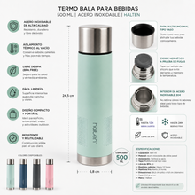 Termo Bala Para Bebidas 500 Ml Acero Inoxidable - Halten