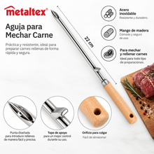 Aguja para Mechar Carne Acero Inoxidable 22 cm - Metaltex