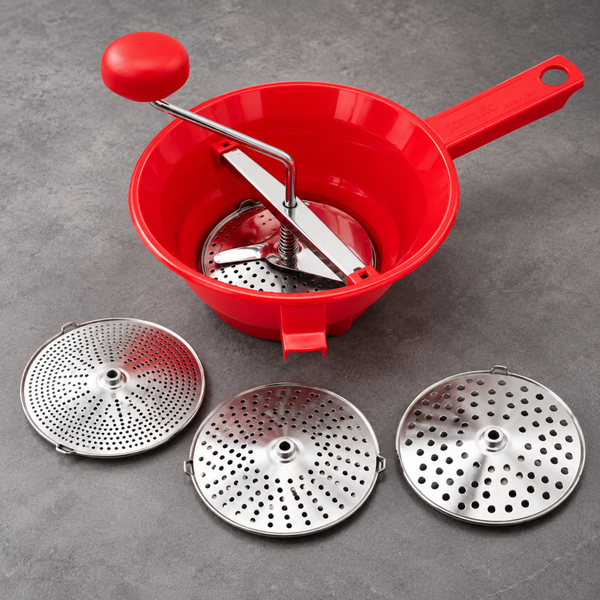 Pasaverduras Manual con Discos Intercambiables 22 cm Rojo - Tomatto