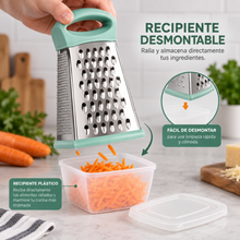 Rallador de Cocina 4 Caras Acero Inoxidable con Recipiente - Multimenaje