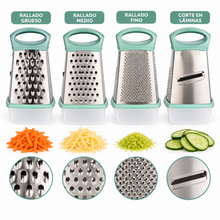 Rallador de Cocina 4 Caras Acero Inoxidable con Recipiente - Multimenaje