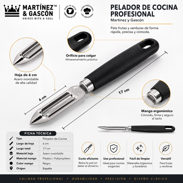 Pelador de Cocina Profesional 6 cm - Martínez y Gascón