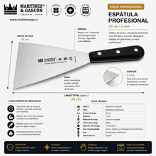 Espátula Profesional 10 cm 2 mm Acero Inoxidable - Martínez y Gascón