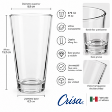 Vaso Cooler de Vidrio Cavana 473 ml - Crisa