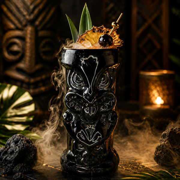 VASO CERAMICA TIKI NEGRO 18X7CM MULTIMENAJE