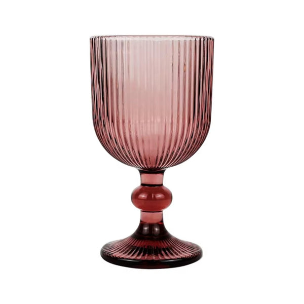 COPA VINO ESTRIADA VIDRIO MORADO 350ML 16X9X9CM MULTIMENAJE