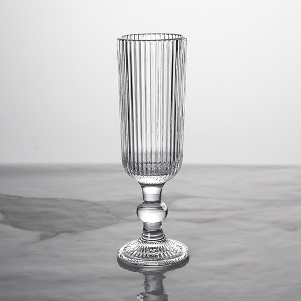 COPA FLAUTA ESTRIADA VIDRIO TRANSPARENTE 150ML 18,5X5,5X5,5CM MULTIMENAJE