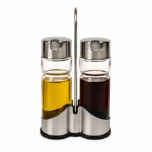 Juego Aceitera y Vinagrera de Vidrio con Soporte 2 Piezas - Vitta