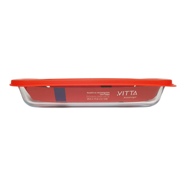 ASADERA RECTANGULAR CON TAPA 1,6LTS. VITTA