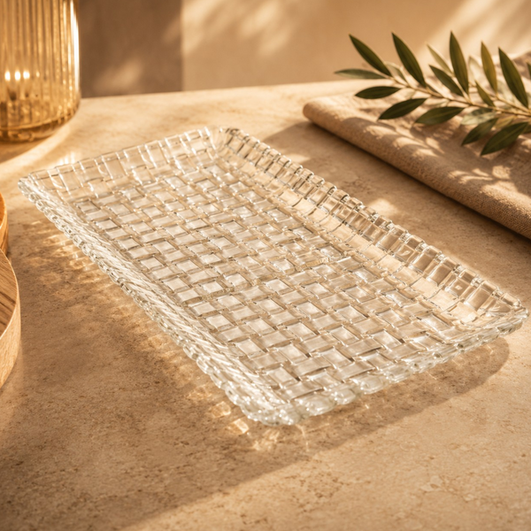 PLATO RECTANGULAR VIDRIO 25X13 MULTIMENAJE